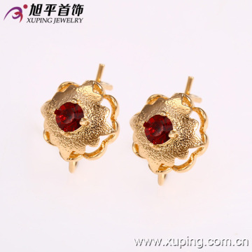 27022 preço de fábrica nobre senhora jóias flor forma de design 18 k cor de ouro strass brinco